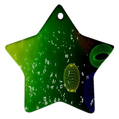 Geometric Shapes Letters Cubes Green Blue Star Ornament (two Sides) by Mariart