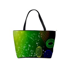 Geometric Shapes Letters Cubes Green Blue Shoulder Handbags by Mariart