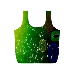 Geometric Shapes Letters Cubes Green Blue Full Print Recycle Bags (s)  by Mariart