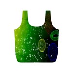 Geometric Shapes Letters Cubes Green Blue Full Print Recycle Bags (S)  Front