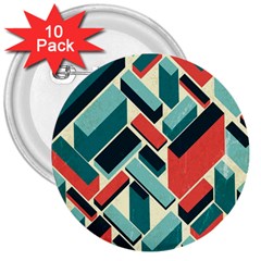 German Synth Stock Music Plaid 3  Buttons (10 Pack)  by Mariart