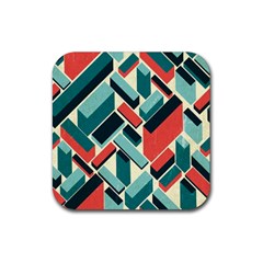 German Synth Stock Music Plaid Rubber Coaster (square)  by Mariart