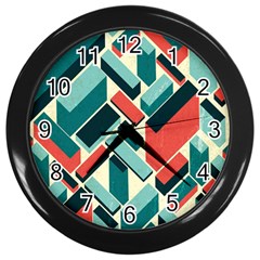 German Synth Stock Music Plaid Wall Clocks (black) by Mariart