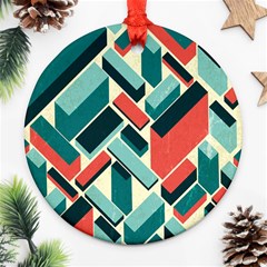 German Synth Stock Music Plaid Round Ornament (two Sides) by Mariart