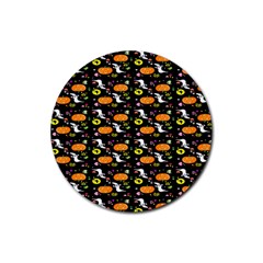 Ghost Pumkin Craft Halloween Hearts Rubber Coaster (round)  by Mariart