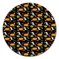 Ghost Pumkin Craft Halloween Hearts Magnet 5  (round) by Mariart