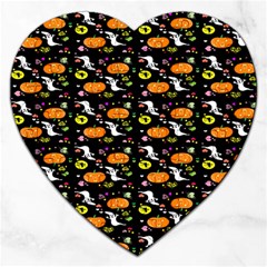 Ghost Pumkin Craft Halloween Hearts Jigsaw Puzzle (heart) by Mariart