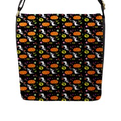 Ghost Pumkin Craft Halloween Hearts Flap Messenger Bag (l)  by Mariart