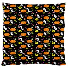 Ghost Pumkin Craft Halloween Hearts Large Flano Cushion Case (two Sides) by Mariart