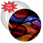 Graphic Shapes Experimental Rainbow Color 3  Buttons (100 pack)  Front