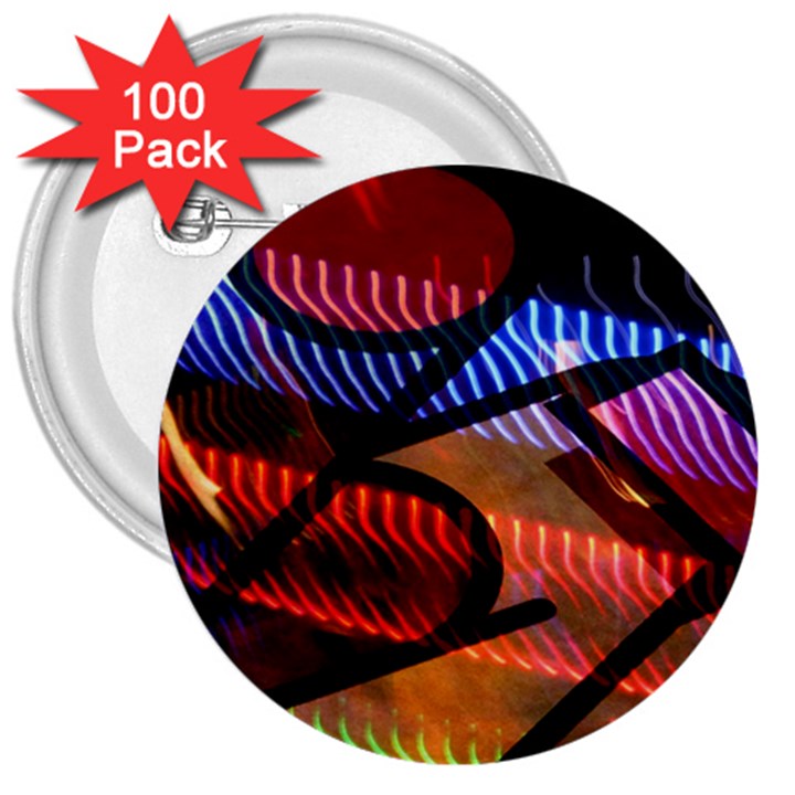 Graphic Shapes Experimental Rainbow Color 3  Buttons (100 pack) 