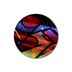 Graphic Shapes Experimental Rainbow Color Rubber Coaster (round)  by Mariart