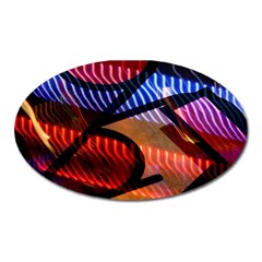 Graphic Shapes Experimental Rainbow Color Oval Magnet by Mariart