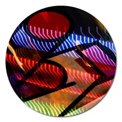 Graphic Shapes Experimental Rainbow Color Magnet 5  (round) by Mariart