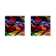 Graphic Shapes Experimental Rainbow Color Cufflinks (square) by Mariart