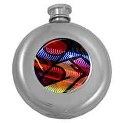 Graphic Shapes Experimental Rainbow Color Round Hip Flask (5 Oz) by Mariart