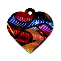 Graphic Shapes Experimental Rainbow Color Dog Tag Heart (one Side) by Mariart