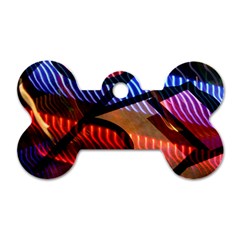 Graphic Shapes Experimental Rainbow Color Dog Tag Bone (two Sides) by Mariart