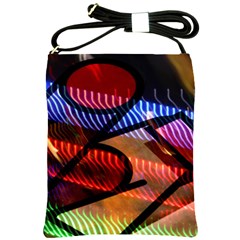 Graphic Shapes Experimental Rainbow Color Shoulder Sling Bags by Mariart