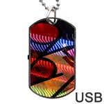 Graphic Shapes Experimental Rainbow Color Dog Tag USB Flash (Two Sides) Front