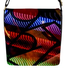 Graphic Shapes Experimental Rainbow Color Flap Messenger Bag (s) by Mariart