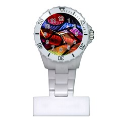 Graphic Shapes Experimental Rainbow Color Plastic Nurses Watch by Mariart