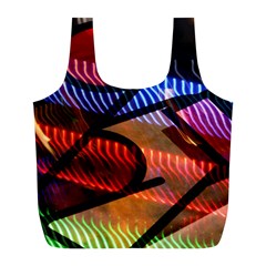 Graphic Shapes Experimental Rainbow Color Full Print Recycle Bags (l)  by Mariart