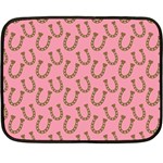 Horse Shoes Iron Pink Brown Fleece Blanket (Mini) 35 x27  Blanket