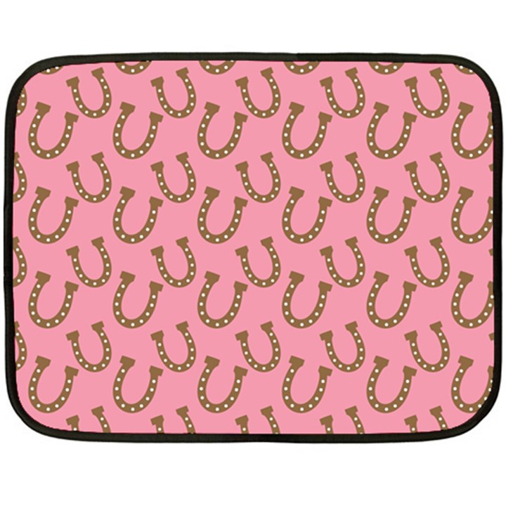 Horse Shoes Iron Pink Brown Fleece Blanket (Mini)