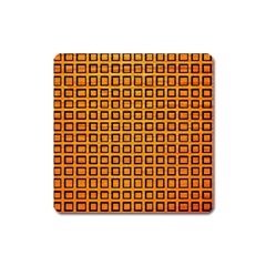 Halloween Squares Plaid Orange Square Magnet by Mariart