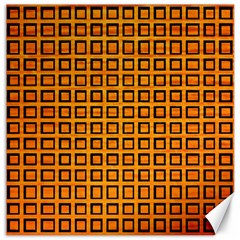 Halloween Squares Plaid Orange Canvas 16  X 16   by Mariart