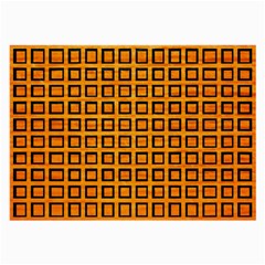 Halloween Squares Plaid Orange Large Glasses Cloth (2-side) by Mariart