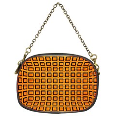 Halloween Squares Plaid Orange Chain Purses (one Side)  by Mariart