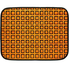 Halloween Squares Plaid Orange Fleece Blanket (mini) by Mariart