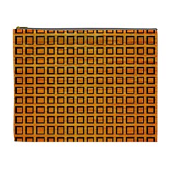 Halloween Squares Plaid Orange Cosmetic Bag (xl) by Mariart