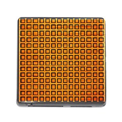 Halloween Squares Plaid Orange Memory Card Reader (square)