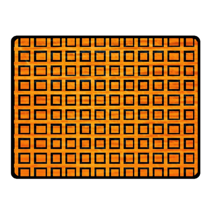 Halloween Squares Plaid Orange Fleece Blanket (Small)