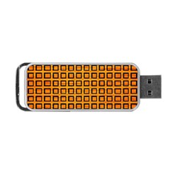 Halloween Squares Plaid Orange Portable Usb Flash (one Side) by Mariart