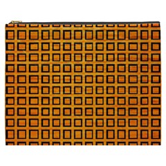 Halloween Squares Plaid Orange Cosmetic Bag (xxxl)  by Mariart