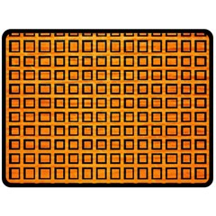 Halloween Squares Plaid Orange Double Sided Fleece Blanket (large)  by Mariart