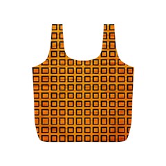 Halloween Squares Plaid Orange Full Print Recycle Bags (s)  by Mariart