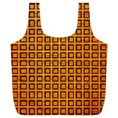 Halloween Squares Plaid Orange Full Print Recycle Bags (l)  by Mariart