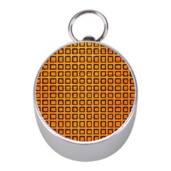 Halloween Squares Plaid Orange Mini Silver Compasses by Mariart