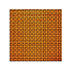 Halloween Squares Plaid Orange Small Satin Scarf (square) by Mariart