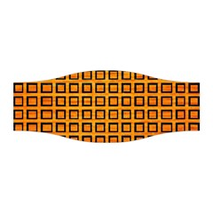 Halloween Squares Plaid Orange Stretchable Headband by Mariart