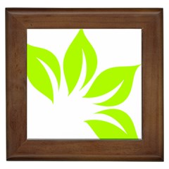 Leaf Green White Framed Tiles by Mariart