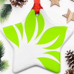 Leaf Green White Ornament (star)