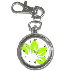 Leaf Green White Key Chain Watches by Mariart