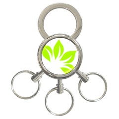 Leaf Green White 3-ring Key Chains