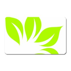 Leaf Green White Magnet (rectangular)